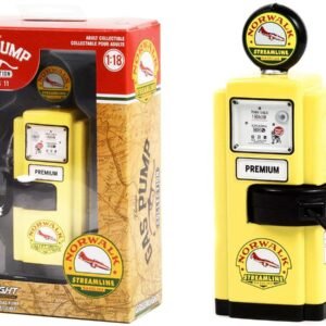 1948 Wayne 100-A Gas Pump "Norwalk Gasoline" Yellow and Black "Vintage Gas Pumps" Series 11 1/18 Diecast Model by Greenlight