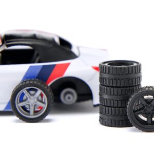 BMW Z4 M40i Cabriolet White with Black Top with Extra Wheels and Decals 1/50 Diecast Model by Siku