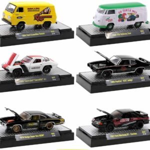 "Detroit Muscle" Set of 6 Cars IN DISPLAY CASES Release 65 Limited Edition 1/64 Diecast Model Cars by M2 Machines
