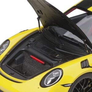 Porsche 911 (991.2) GT2 RS Weissach Package Racing Yellow with Carbon Stripes 1/18 Model Car by Autoart