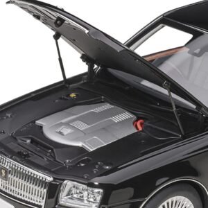 Toyota Century with Curtains RHD (Right Hand Drive) Black Special Edition 1/18 Model Car by Autoart