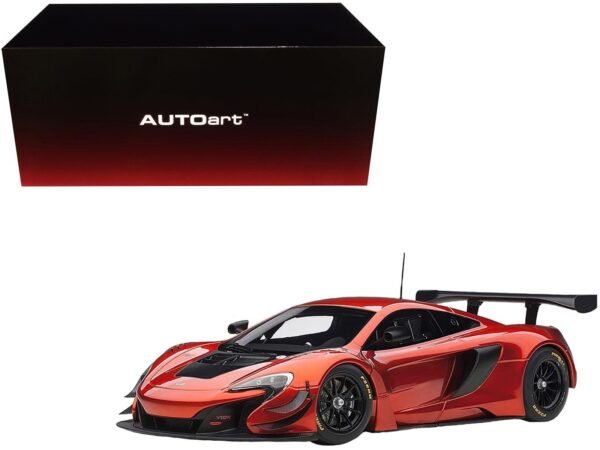 81642-L__25237 Mclaren 650S GT3 Volcano Orange with Black Accents 1/18 Model Car by Autoart