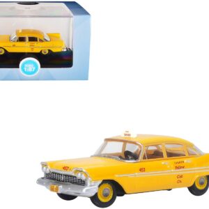 1959 Plymouth Belvedere Taxi Yellow "Tanner Yellow Cab Co." 1/87 (HO) Scale Diecast Model Car by Oxford Diecast