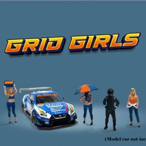 "Grid Girls" 5 piece Diecast Figure Set (4 People Figures 1 Umbrella) Limited Edition to 3600 pieces Worldwide for 1/64 Scale Models by American Diorama