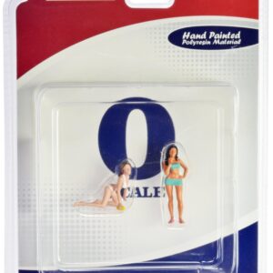 "Car Wash Girls" Set 1 Dorothy and Barbara 2 Piece Figure for 1/43 Scale Models by American Diorama