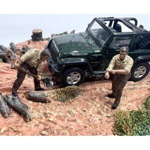 "4X4 Mechanics" 2 Piece Diecast Figure Set 2 for 1/43 Scale Models by American Diorama