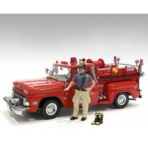 "Firefighters" 6 piece Figure Set (4 Males 1 Dog 1 Accessory) for 1/18 Scale Models by American Diorama