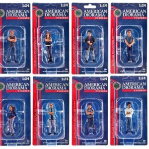"Car Meet 3" 8 piece Figure Set for 1/24 Scale Models by American Diorama