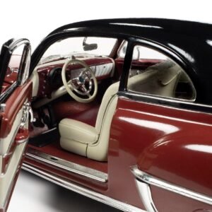 1950 Oldsmobile Rocket 88 Chariot Red with Black Top and Red and White Interior "American Muscle" Series 1/18 Diecast Model Car by Auto World