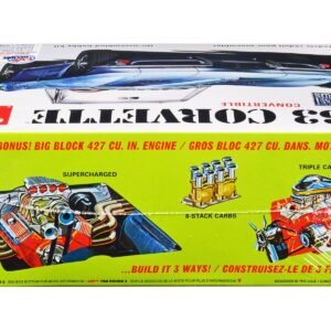 Skill 2 Model Kit 1963 Chevrolet Corvette Convertible 3-in-1 Kit 1/25 Scale Model by AMT