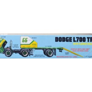 Skill 3 Model Kit 1966 Dodge L700 Truck with Flatbed Racing Trailer 1/25 Scale Model by AMT