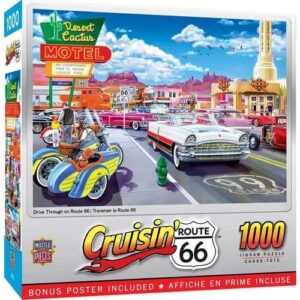CRUISIN' ROUTE 66 - DRIVE THROUGH ON RT. 66 1000 PIECE JIGSAW PUZZLE