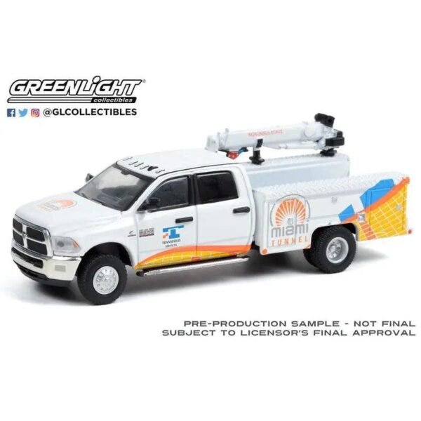 Greenlight - 2015 Ram 3500 Crane Truck - Port of Miami Tunnel -1:64 diecast