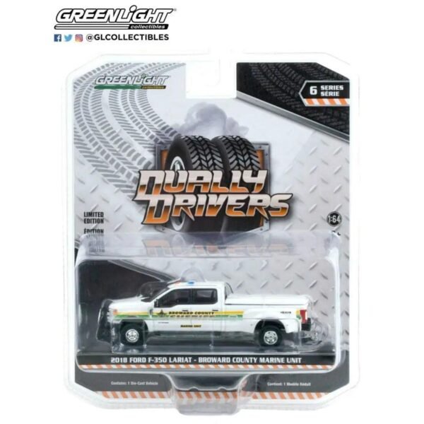 Greenlight - 2018 Ford F-350 Dually - Broward County, FL Sheriff Truck -1:64 die