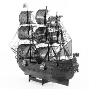 Model Kit Black Pearl Ship Black Version (Moderate Difficulty) Steel Model by Metal Earth
