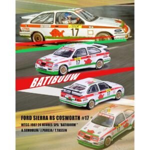Ford Sierra RS500 Cosworth RHD (Right Hand Drive) #17 Alain Semoulin - Jesus Pareja - Thierry Tassin "BATIBOUW" WTCC World Touring Car Championship Spa 24 Hours (1987) 1/64 Diecast Model Car by Inno Models