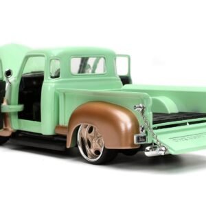 1953 Chevrolet 3100 Pickup Truck Light Green and Gold Metallic "Rusty's Garage" with Extra Wheels "Just Trucks" Series 1/24 Diecast Model Car by Jada