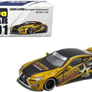 Lexus LC500 RHD (Right Hand Drive) Black and Gold "Racingstar Performance" 1/64 Diecast Model Car by Era Car
