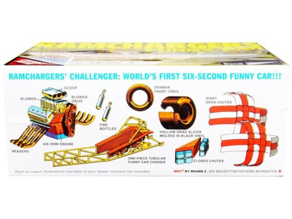 Skill 2 Model Kit Dodge Challenger Ramchargers Funny Car "Legends of the Quarter Mile" 1/25 Scale Model by MPC