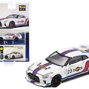 Nissan GT-R (R35) #23 White with Blue and Red Stripes "Martini Racing" Limited Edition to 960 pieces Worldwide 1/64 Diecast Model Car by Era Car