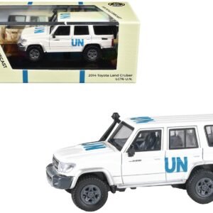 2014 Toyota Land Cruiser LC76 White "United Nations" 1/64 Diecast Model Car by Paragon Models