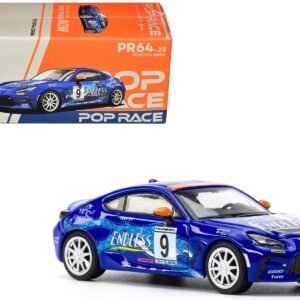 Toyota GR86 #9 "Endless" Blue with Graphics 1/64 Diecast Model Car by Pop Race
