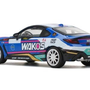 Toyota GR86 "Wako's" Blue with Graphics 1/64 Diecast Model Car by Pop Race