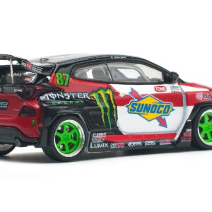 Toyota Pandem GR Yaris RHD (Right Hand Drive) #87 "Daigo Saito" Black with Graphics 1/64 Diecast Model Car by Pop Race