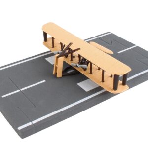 Wright Flyer Biplane Aircraft Beige with Runway Section Diecast Model Airplane by Runway24