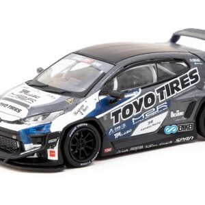 Toyota Pandem GR Yaris RHD (Right Hand Drive) "Toyo Tires" Gray Metallic with Graphics "Hobby64" Series 1/64 Diecast Model Car by Tarmac Works