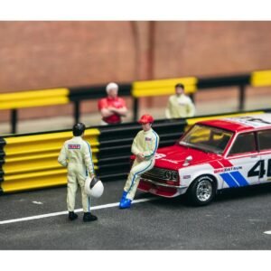 "Race Drivers" 4 Piece Diecast Figure Set "BRE" for 1/64 Scale Models by Tarmac Works & American Diorama