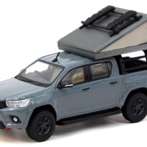 Toyota Hilux Pickup Truck RHD (Right Hand Drive) Gray with Camping Equipment "Road64" Series 1/64 Diecast Model Car by Tarmac Works