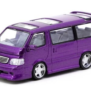 Toyota Hiace Wagon Custom Van RHD (Right Hand Drive) Purple Metallic "Road64" Series 1/64 Diecast Model Car by Tarmac Works