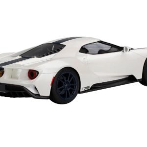 Ford GT "1964 Prototype Heritage Edition" White with Dark Blue Hood and Stripe 1/18 Model Car by Top Speed