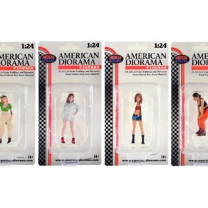 "Hip Hop Girls" 4 Piece Figure Set for 1/24 Scale Models by American Diorama