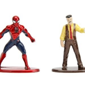 "Daily Bugle" and Subway Diorama Set with Spider-Man and J. Jonah Jameson Diecast Figures "Marvel's Spider-Man" "Nano Scene" Series Models by Jada