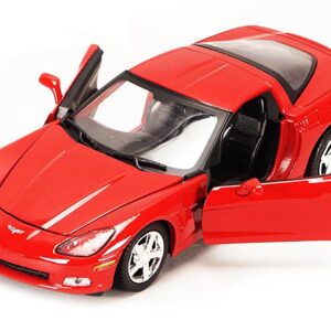 2005 Chevrolet Corvette C6 Coupe Red 1/24 Diecast Model Car by Motormax