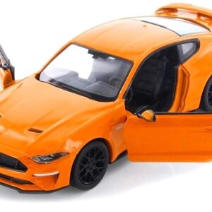2018 Ford Mustang GT 5.0 Orange with Black Wheels 1/24 Diecast Model Car by Motormax