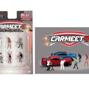 "Car Meet 4" 6 piece Diecast Figure Set for 1/64 Scale Models by American Diorama